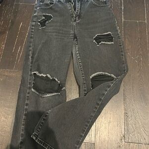 Distressed Black Jeans
